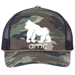 AMC To the moon Short Squeeze Ape Retro Rope Trucker Hat Cap