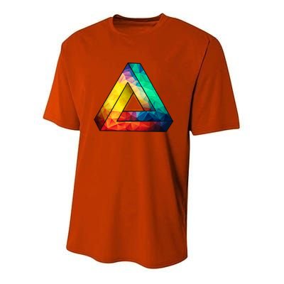 Abstract Multi Color Cubizm Painting Youth Performance Sprint T-Shirt