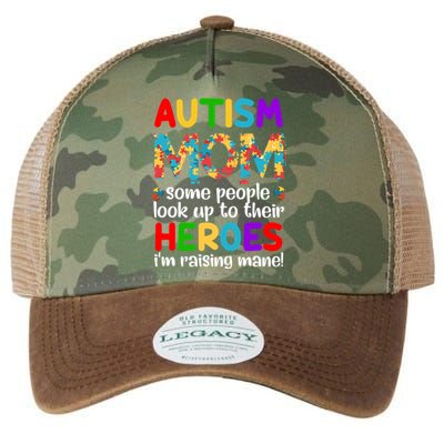 Autism Mom Cute Gift Some People Look Up To Their Heroes Gift Legacy Tie Dye Trucker Hat