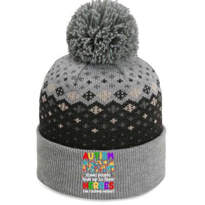 Autism Mom Cute Gift Some People Look Up To Their Heroes Gift The Baniff Cuffed Pom Beanie