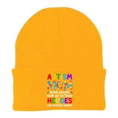 Autism Mom Cute Gift Some People Look Up To Their Heroes Gift Knit Cap Winter Beanie