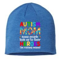 Autism Mom Cute Gift Some People Look Up To Their Heroes Gift Sustainable Beanie