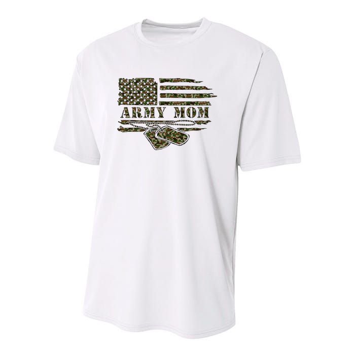 A.R.M.Y M.O.M Camo Us Flag Dog Tag Mothers Day Youth Performance Sprint T-Shirt