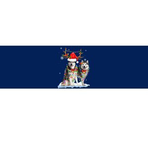 Alaskan Malamute Christmas Tree Lights Reindeer Xmas Pajama Bumper Sticker