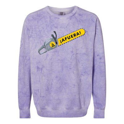 Afuera Milei Chainsaw Libertarian Ancap Liberty Freedom Colorblast Crewneck Sweatshirt