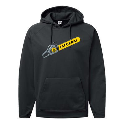 Afuera Milei Chainsaw Libertarian Ancap Liberty Freedom Performance Fleece Hoodie