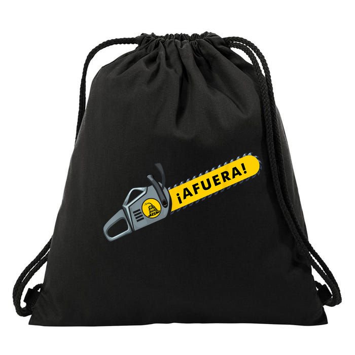 Afuera Milei Chainsaw Libertarian Ancap Liberty Freedom Drawstring Bag