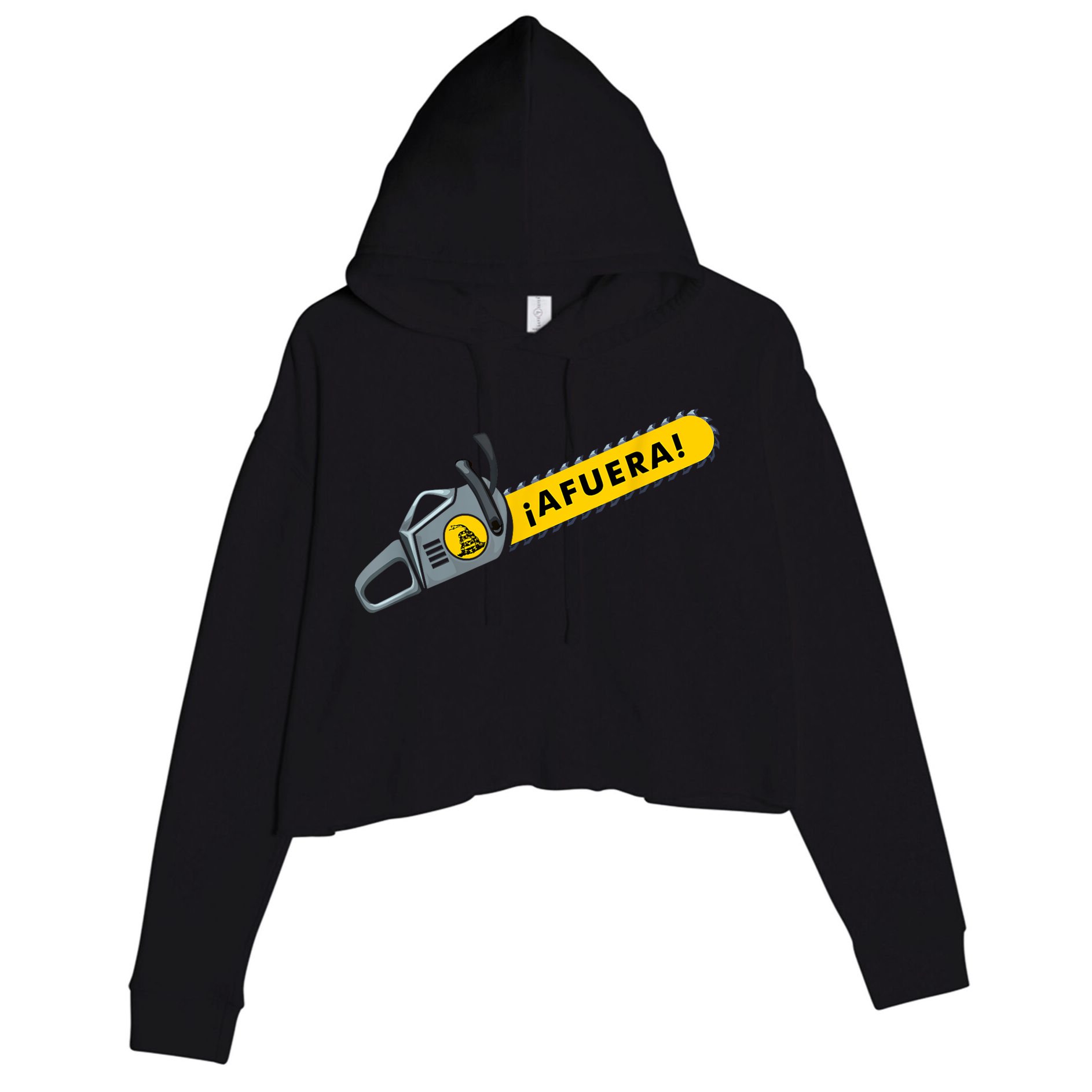 Afuera Milei Chainsaw Libertarian Ancap Liberty Freedom Crop Fleece Hoodie