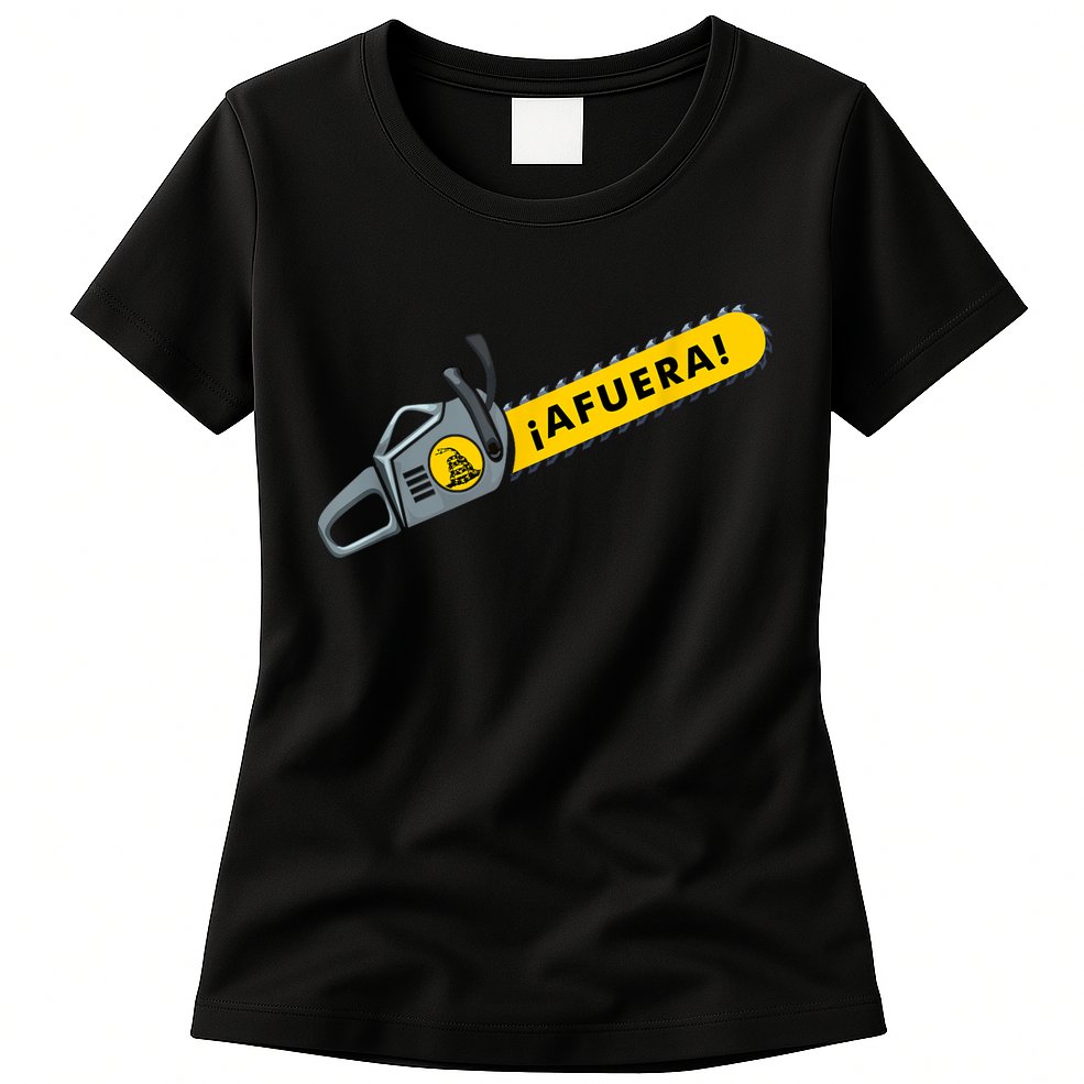 Afuera Milei Chainsaw Libertarian Ancap Liberty Freedom Womens T-Shirt