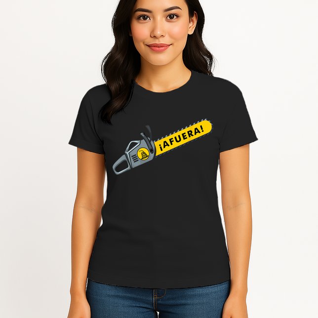 Afuera Milei Chainsaw Libertarian Ancap Liberty Freedom Womens T-Shirt