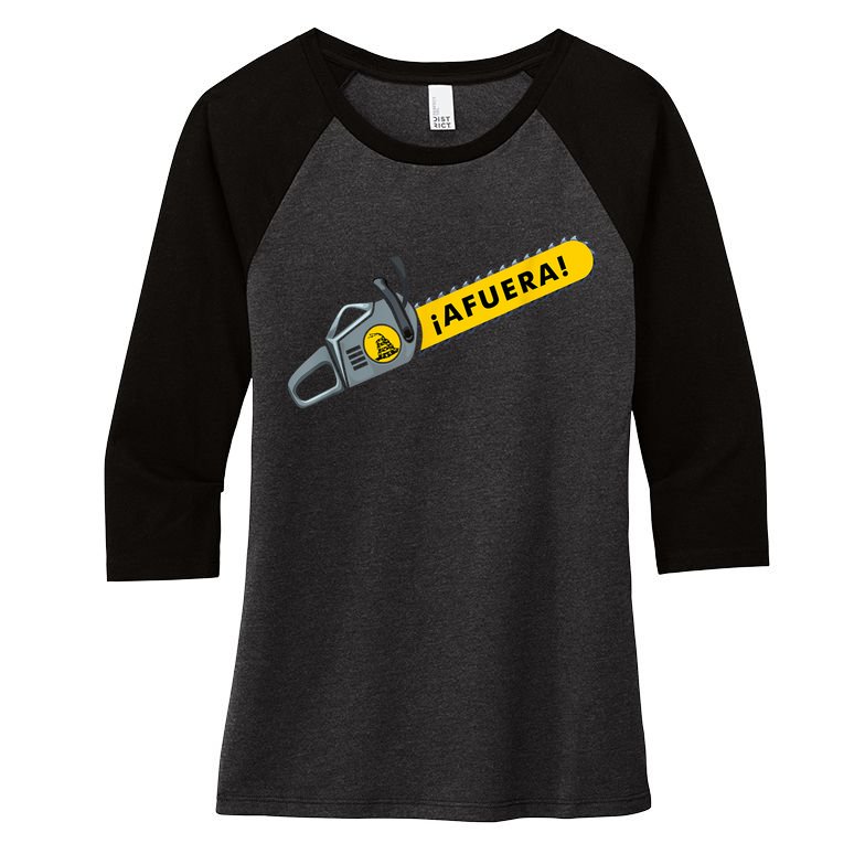 Afuera Milei Chainsaw Libertarian Ancap Liberty Freedom Women's Tri-Blend 3/4-Sleeve Raglan Shirt
