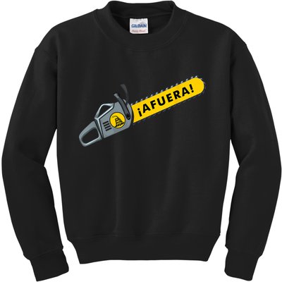 Afuera Milei Chainsaw Libertarian Ancap Liberty Freedom Kids Sweatshirt