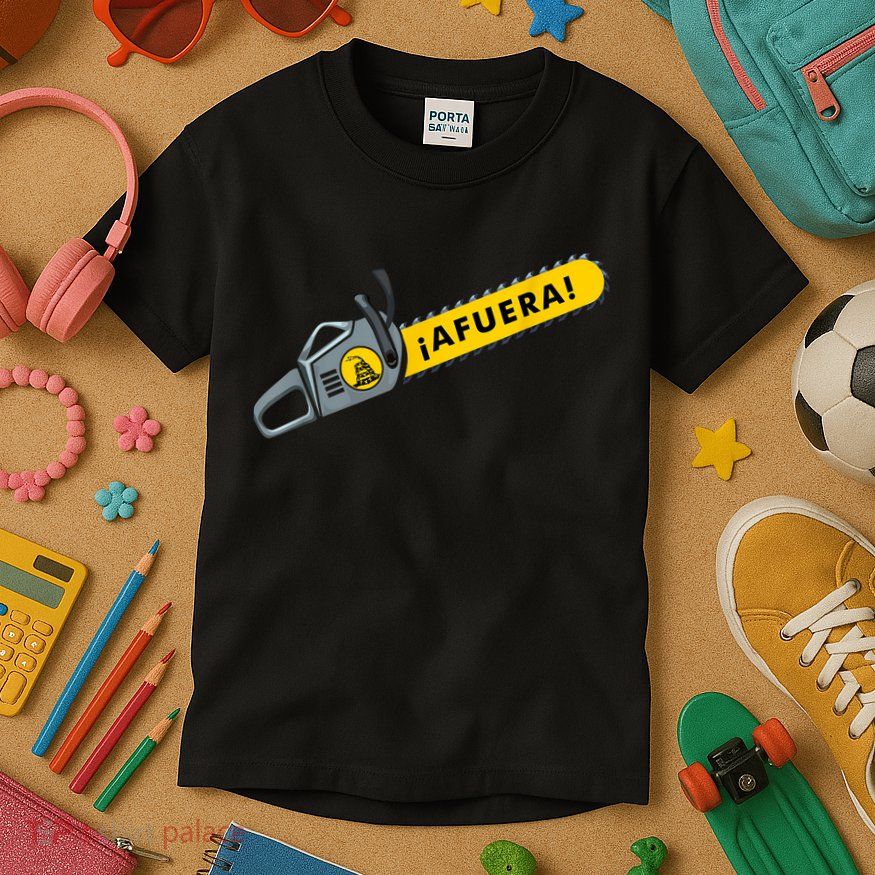 Afuera Milei Chainsaw Libertarian Ancap Liberty Freedom Kids T-Shirt