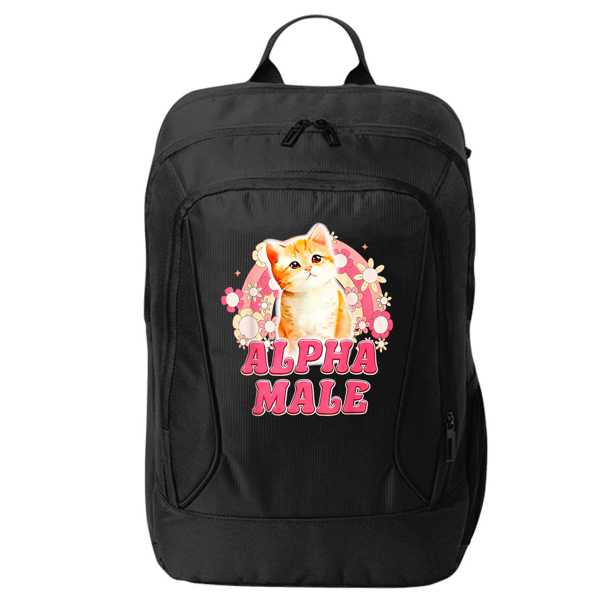 Alpha Male Cat Kitten Funny City Backpack