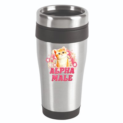 Alpha Male Cat Kitten Funny 16oz Travel Tumbler