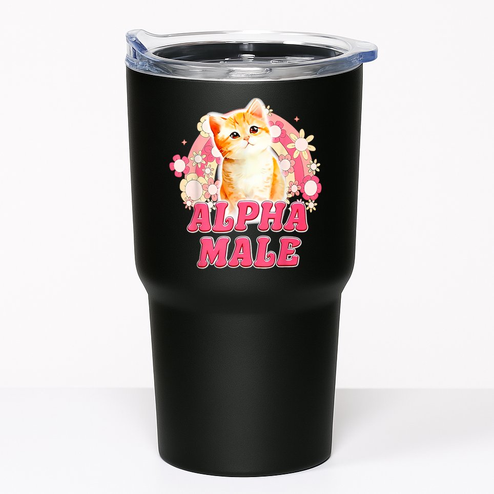 Alpha Male Cat Kitten Funny Tumbler