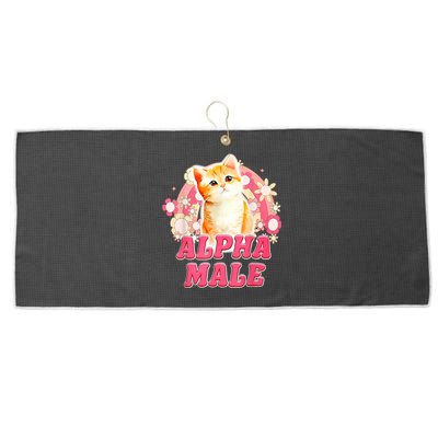 Alpha Male Cat Kitten Funny Large Microfiber Waffle Golf Towel