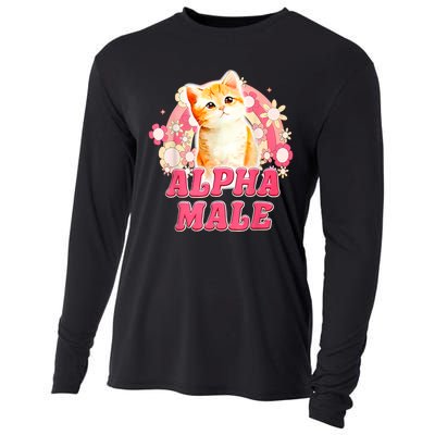 Alpha Male Cat Kitten Funny Cooling Performance Long Sleeve Crew