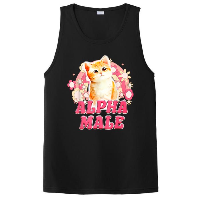 Alpha Male Cat Kitten Funny PosiCharge Competitor Tank