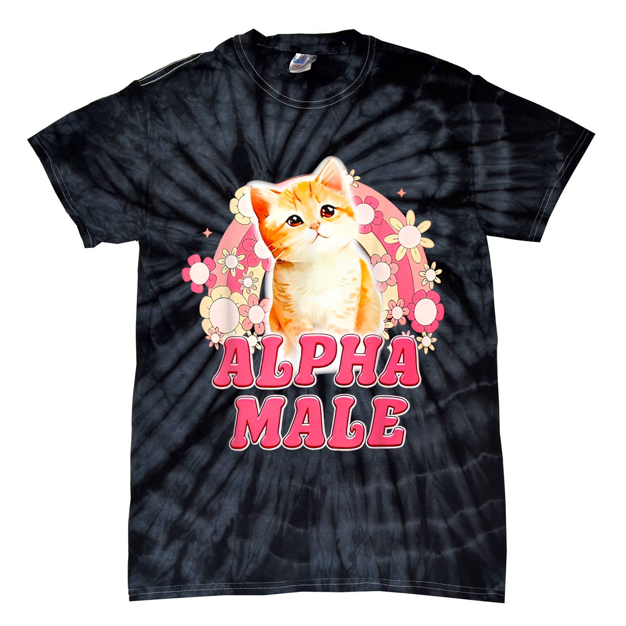 Alpha Male Cat Kitten Funny Tie-Dye T-Shirt