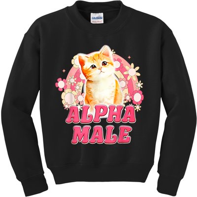 Alpha Male Cat Kitten Funny Kids Sweatshirt