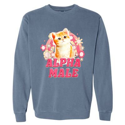 Alpha Male Cat Kitten Funny Garment-Dyed Sweatshirt