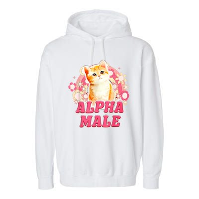 Alpha Male Cat Kitten Funny Garment-Dyed Fleece Hoodie