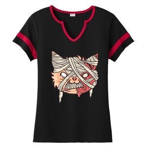 Angry Mummy Cat Ladies Halftime Notch Neck Tee