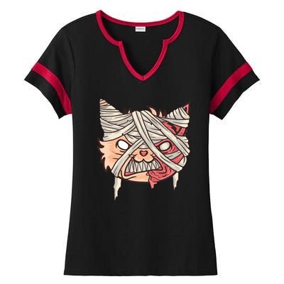 Angry Mummy Cat Ladies Halftime Notch Neck Tee