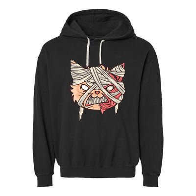 Angry Mummy Cat Garment-Dyed Fleece Hoodie