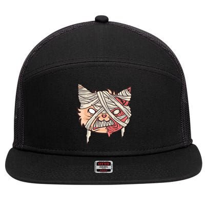 Angry Mummy Cat 7 Panel Mesh Trucker Snapback Hat