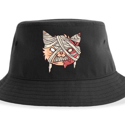 Angry Mummy Cat Sustainable Bucket Hat