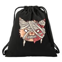 Angry Mummy Cat Drawstring Bag