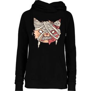 Angry Mummy Cat Womens Funnel Neck Pullover Hood