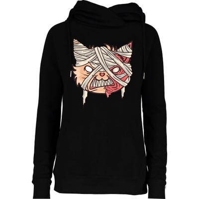 Angry Mummy Cat Womens Funnel Neck Pullover Hood