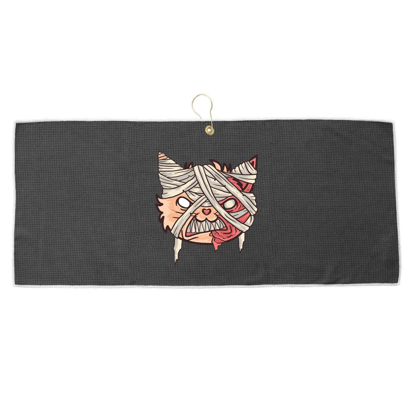 Angry Mummy Cat Large Microfiber Waffle Golf Towel