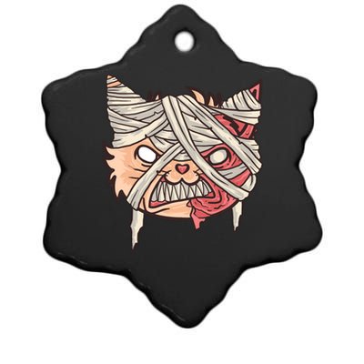 Angry Mummy Cat Ceramic Star Ornament