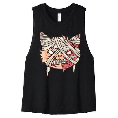 Angry Mummy Cat Women's Racerback Cropped Tank