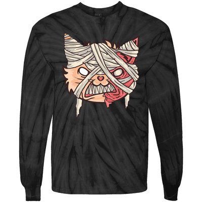 Angry Mummy Cat Tie-Dye Long Sleeve Shirt