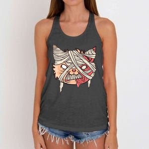 Angry Mummy Cat Women's Knotted Racerback Tank