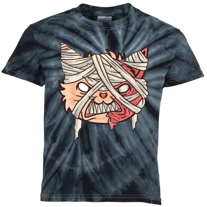 Angry Mummy Cat Kids Tie-Dye T-Shirt