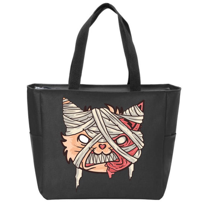 Angry Mummy Cat Zip Tote Bag