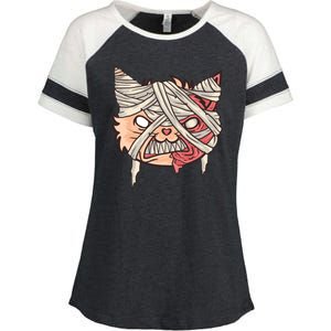 Angry Mummy Cat Enza Ladies Jersey Colorblock Tee