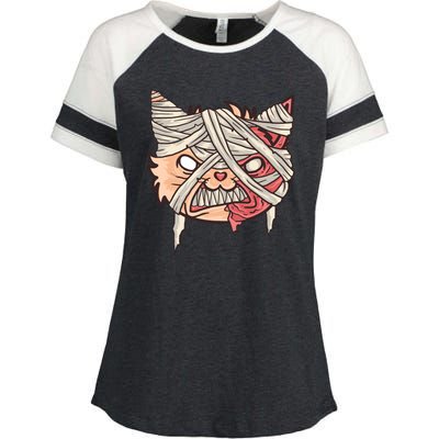 Angry Mummy Cat Enza Ladies Jersey Colorblock Tee