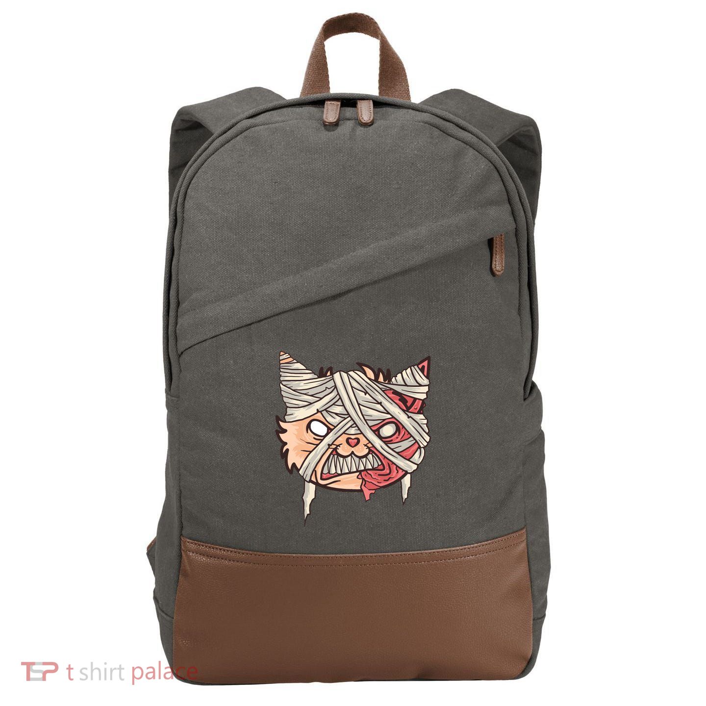 Angry Mummy Cat Cotton Canvas Backpack