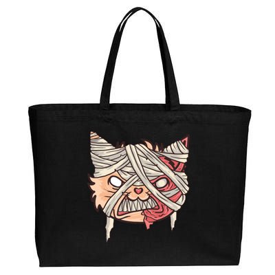 Angry Mummy Cat Cotton Canvas Jumbo Tote