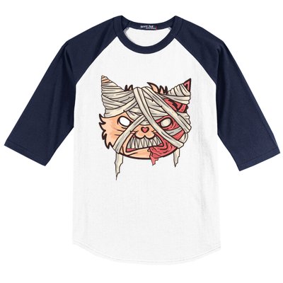 Angry Mummy Cat Baseball Sleeve Shirt