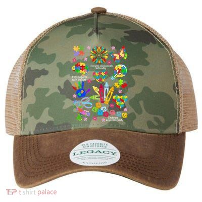 Autism Mashup Collage Legacy Tie Dye Trucker Hat