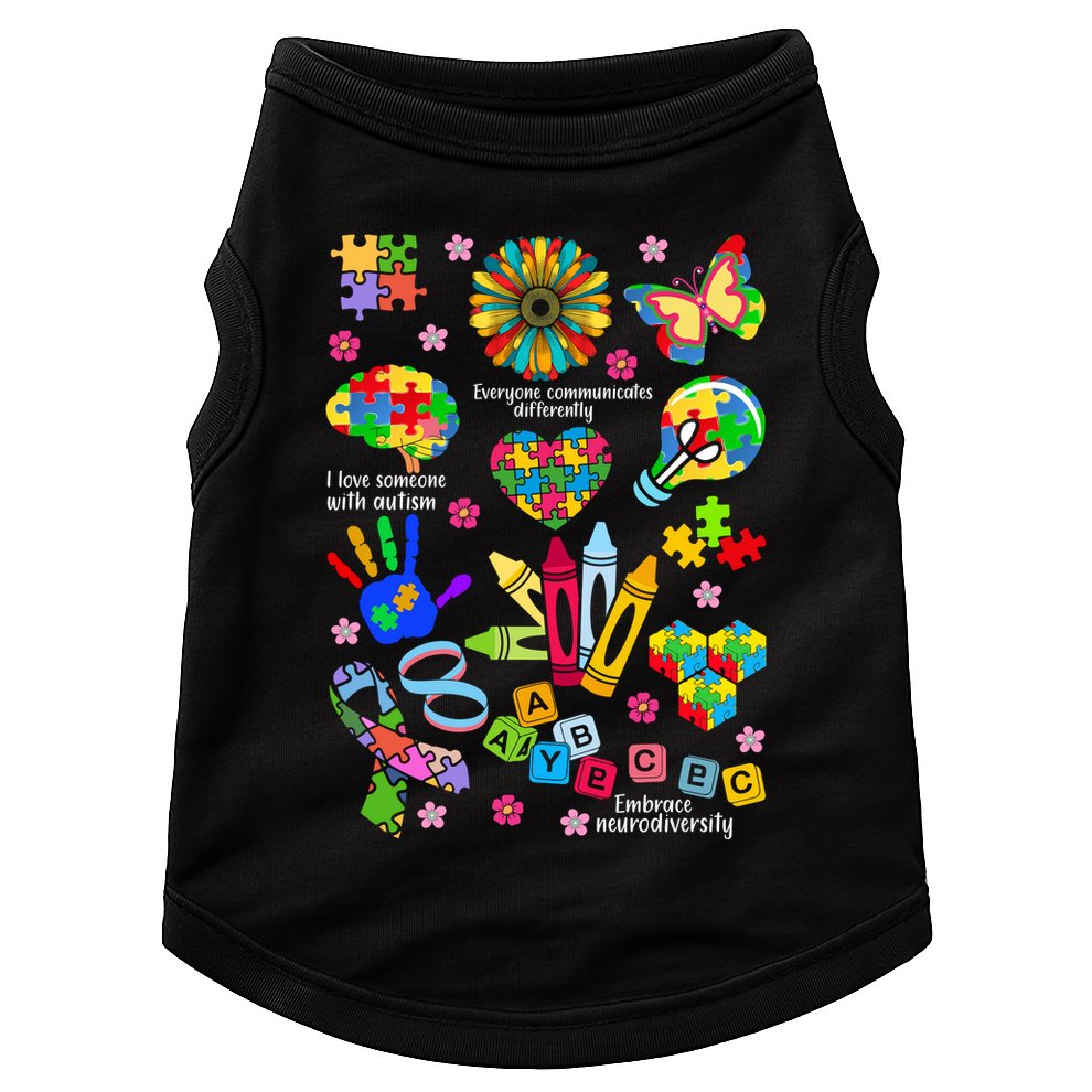 Autism Mashup Collage Doggie Tank