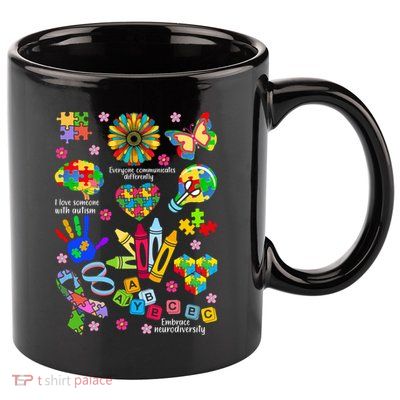 Autism Mashup Collage 11oz C Handle Ceramic Mug
